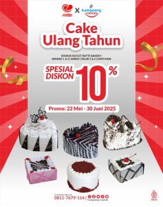 Promo Mei-Juni 2025: Diskon 10% Semua Cake Ulang Tahun di Rotte Bakery, Bersama Kampoeng Cookies